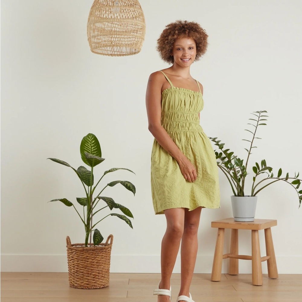 NWT Known Supply Matcha Green Bayside Dress Fair Trade Small 100% Organic Cotton